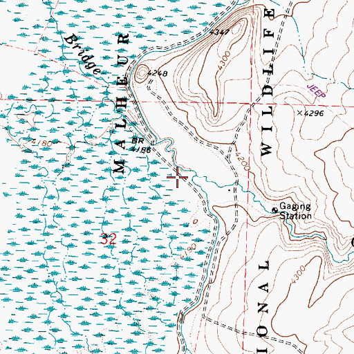 Topographic Map of Mud Creek, OR