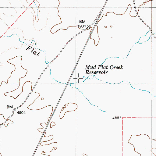 Topographic Map of Mud Flat Creek Reservoir, OR
