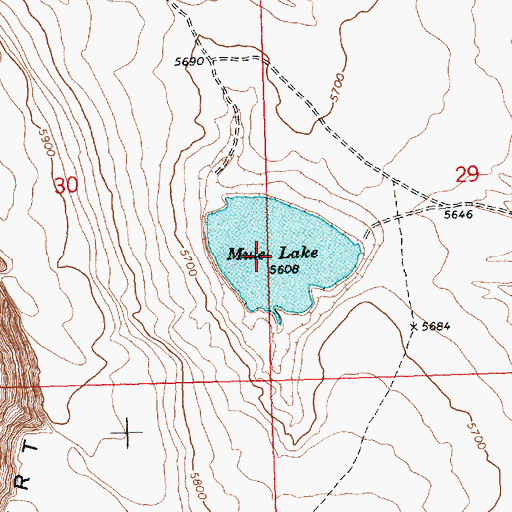 Topographic Map of Mule Lake, OR