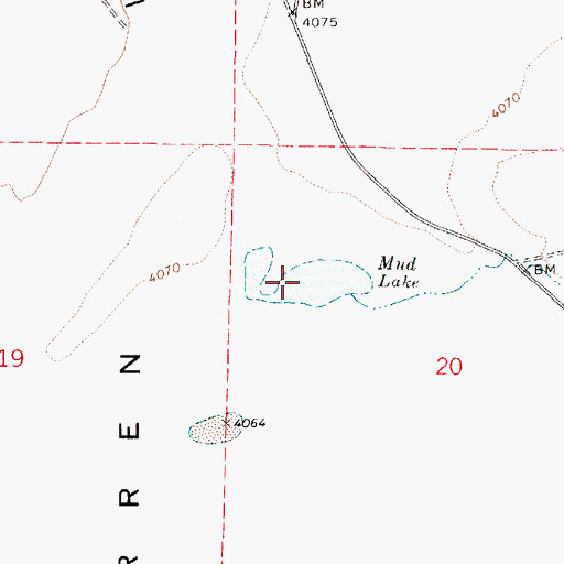 Topographic Map of Mud Lake, OR