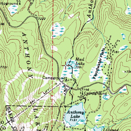 Topographic Map of Mud Lake, OR