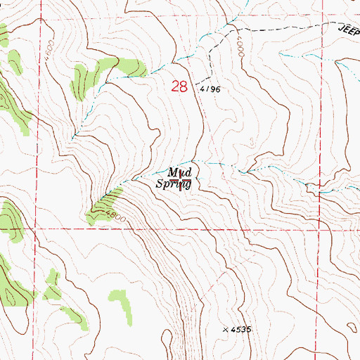 Topographic Map of Mud Spring, OR