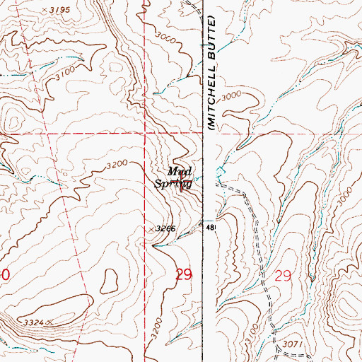 Topographic Map of Mud Spring, OR