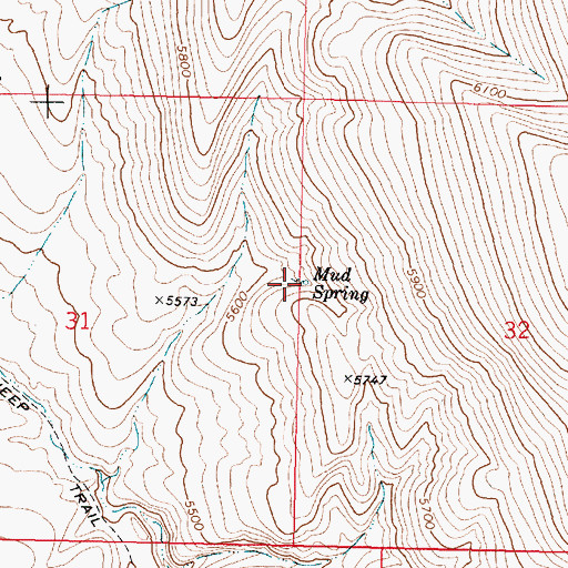 Topographic Map of Mud Spring, OR
