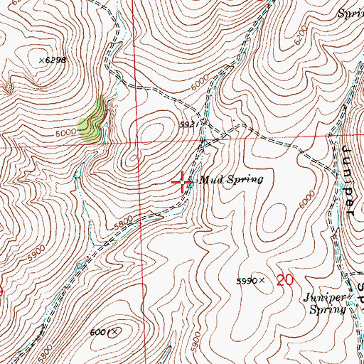 Topographic Map of Mud Spring, OR