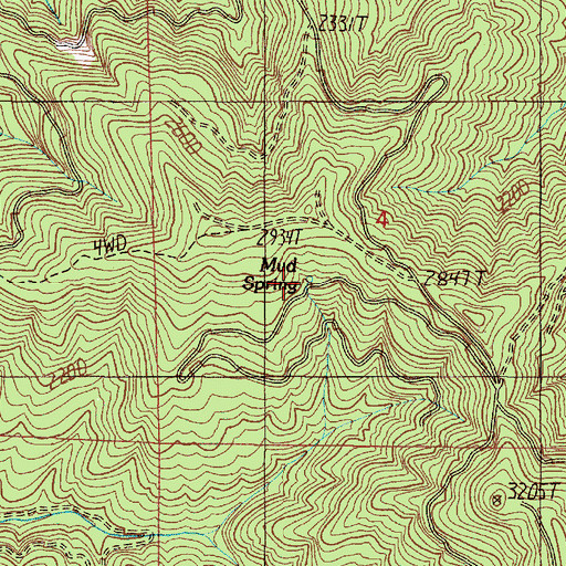 Topographic Map of Mud Spring, OR