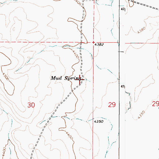 Topographic Map of Mud Spring, OR