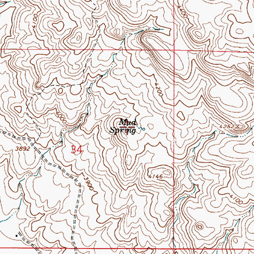 Topographic Map of Mud Spring, OR