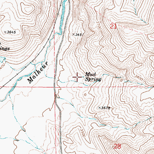 Topographic Map of Mud Spring, OR