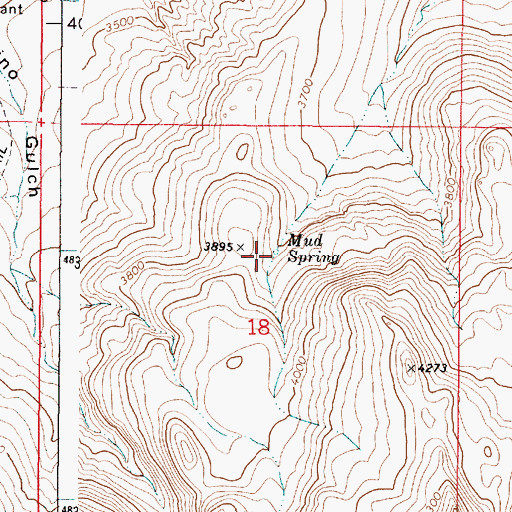 Topographic Map of Mud Spring, OR