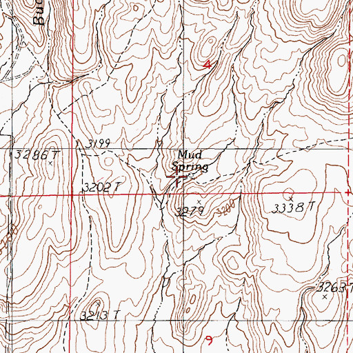 Topographic Map of Mud Spring, OR