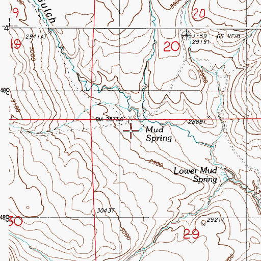 Topographic Map of Mud Spring, OR