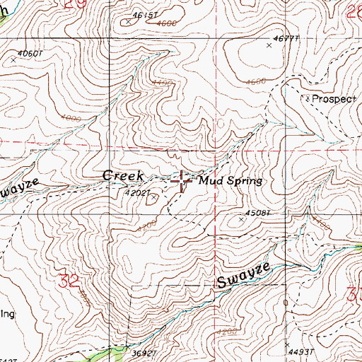 Topographic Map of Mud Spring, OR