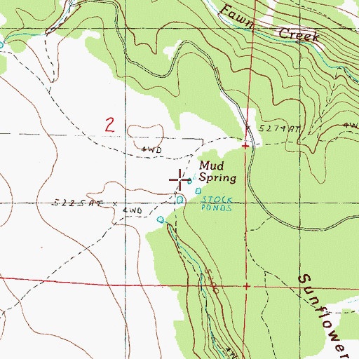 Topographic Map of Mud Spring, OR