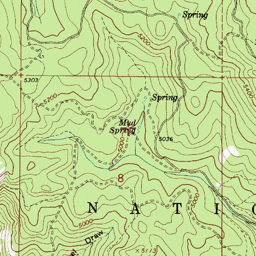 Topographic Map of Mud Spring, OR
