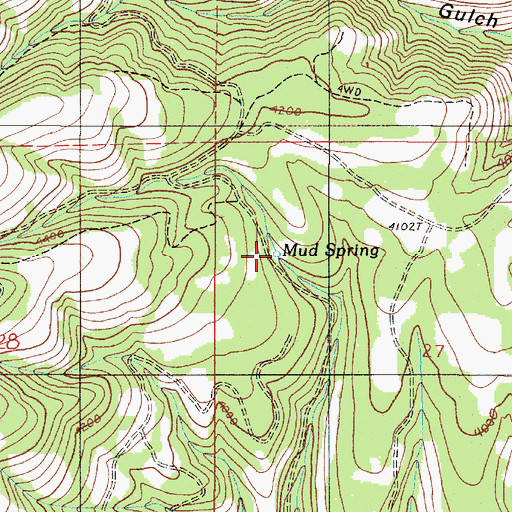 Topographic Map of Mud Spring, OR