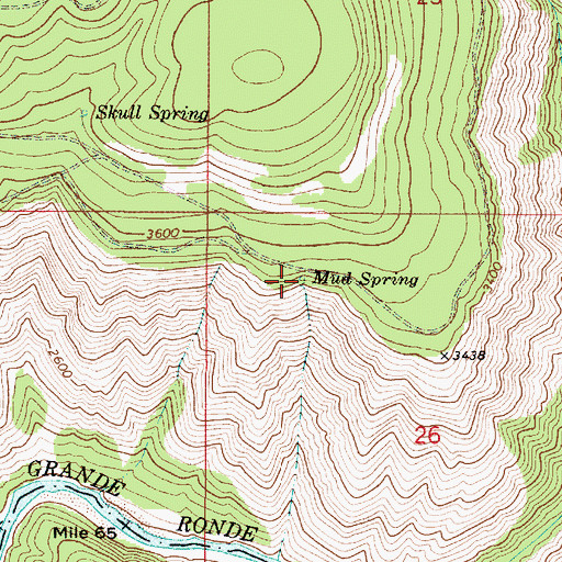 Topographic Map of Mud Spring, OR