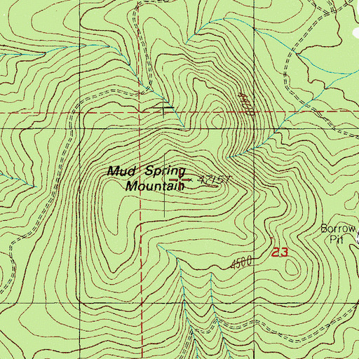 Topographic Map of Mud Spring Mountain, OR
