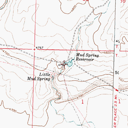 Topographic Map of Mud Spring Reservoir, OR