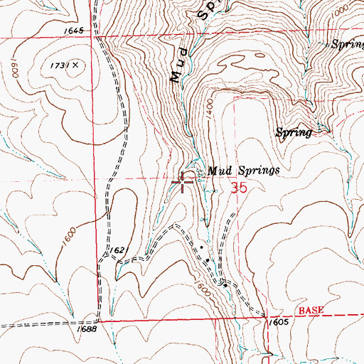 Topographic Map of Mud Springs, OR