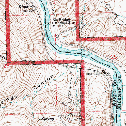 Topographic Map of Mud Springs Canyon, OR