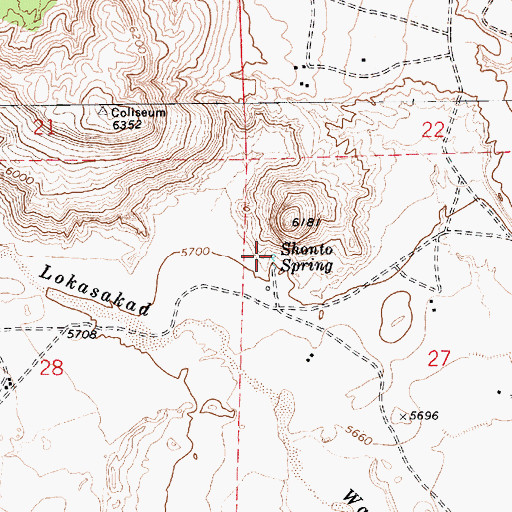Topographic Map of Shonto Spring, AZ