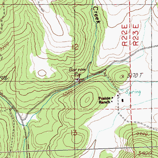 Topographic Map of Muddy Creek, OR