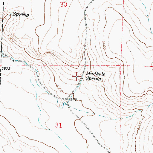 Topographic Map of Mudhole Spring, OR