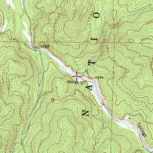 Topographic Map of Muir Creek, OR
