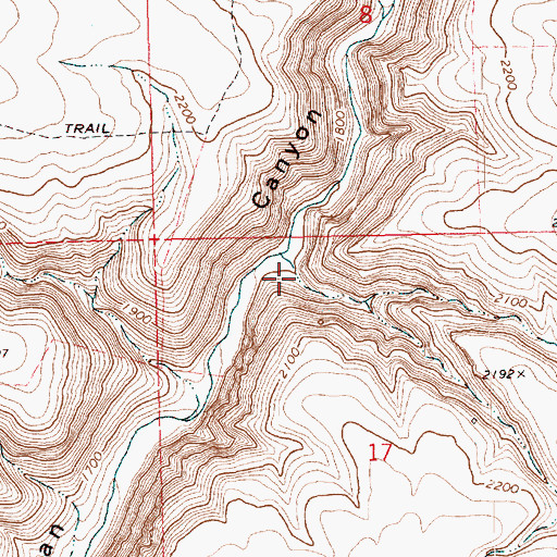 Topographic Map of Mule Canyon, OR