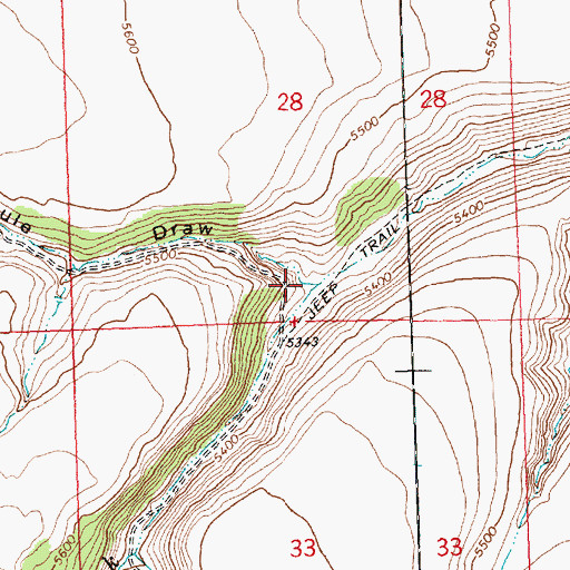 Topographic Map of Mule Draw, OR
