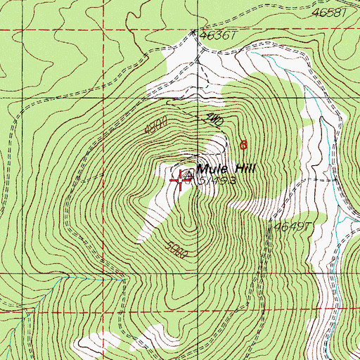 Topographic Map of Mule Hill, OR