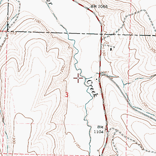 Topographic Map of Mule Hollow, OR
