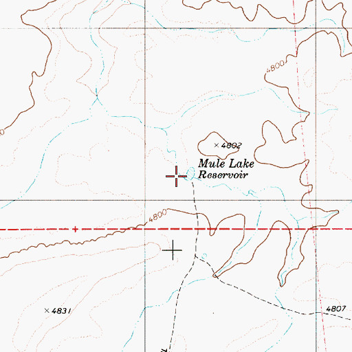 Topographic Map of Mule Lake Reservoir, OR
