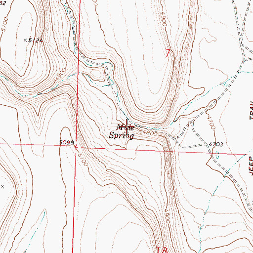Topographic Map of Mule Spring, OR