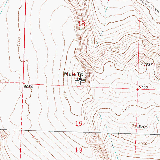 Topographic Map of Mule Tit, OR