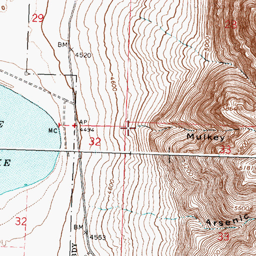 Topographic Map of Mulkey Canyon, OR