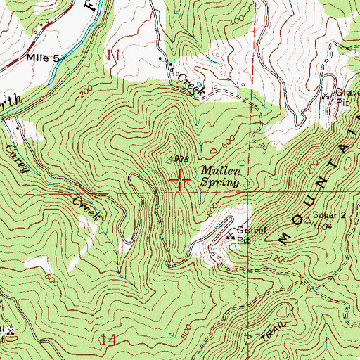 Topographic Map of Mullen Spring, OR