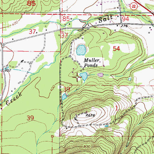 Topographic Map of Muller Ponds, OR