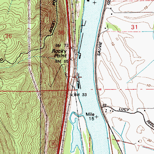 Topographic Map of Multnomah Channel, OR