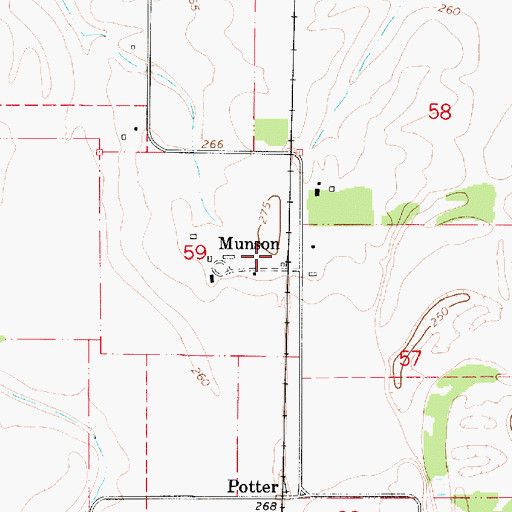 Topographic Map of Munson (historical), OR