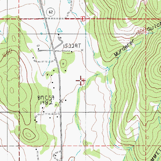 Topographic Map of Murderer Gulch, OR