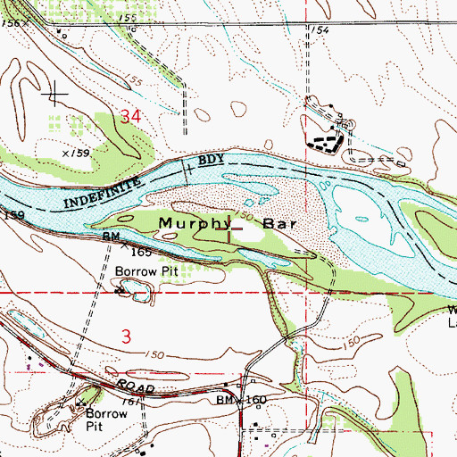 Topographic Map of Murphy Bar, OR