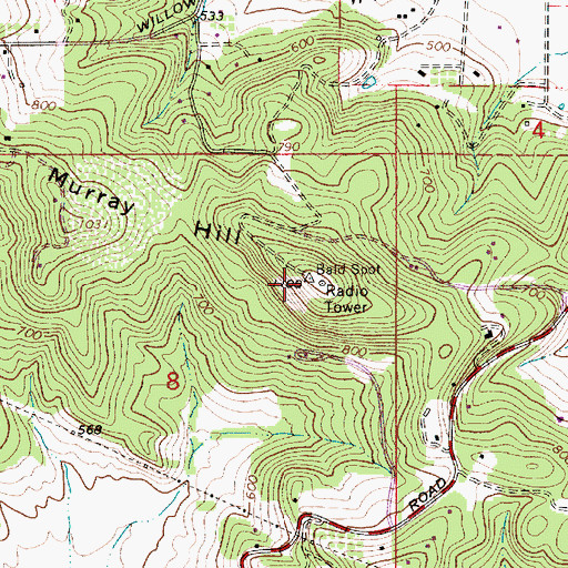 Topographic Map of Murray Hill, OR