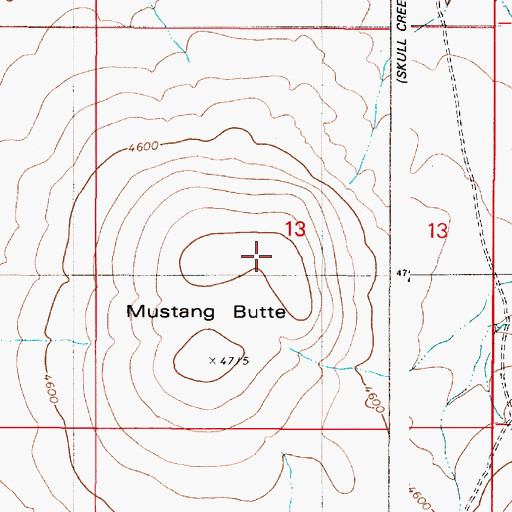 Topographic Map of Mustang Butte, OR