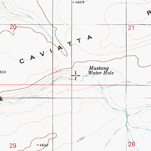 Topographic Map of Mustang Water Hole, OR