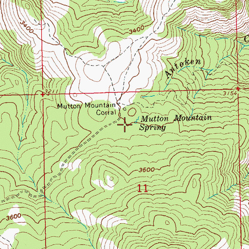 Topographic Map of Mutton Mountain Spring, OR