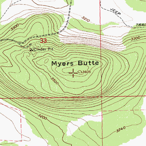 Topographic Map of Myers Butte, OR