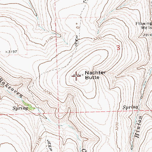 Topographic Map of Nachter Butte, OR