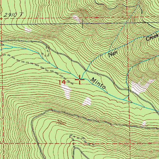Topographic Map of Nan Creek, OR